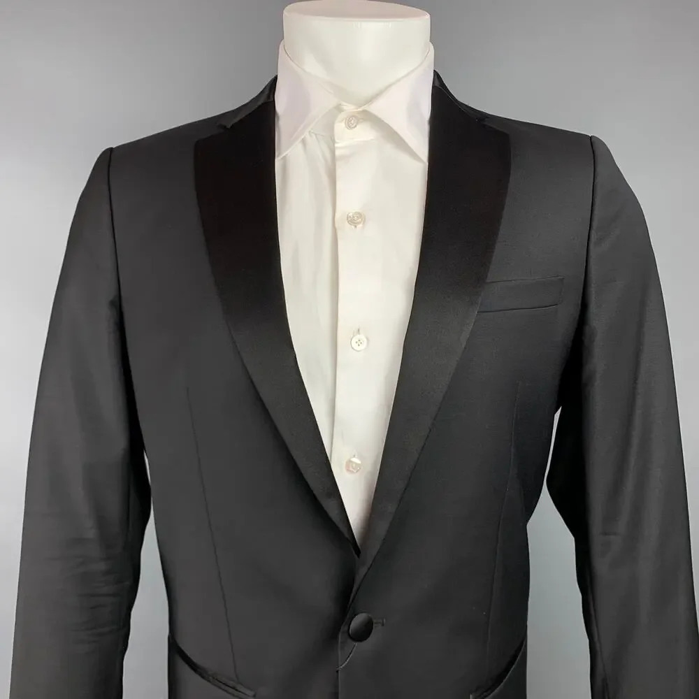 PAUL & JOE Size 38 Black Wool Blend Notch Lapel Sport Coat
